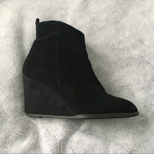 Suede wedge ankle boots